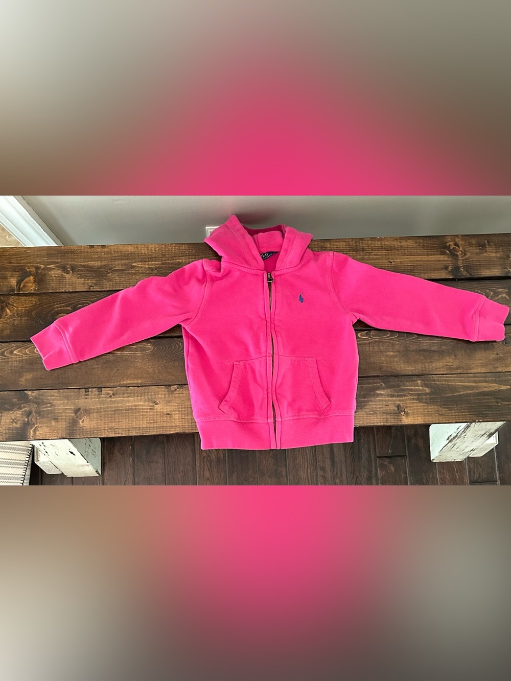 Polo by Ralph Lauren Girls Hot Pink Hooded Zip Jacket